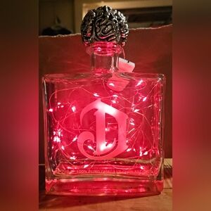 Decorative Red LED Bottle Light. Endgaved Letter D on Front.